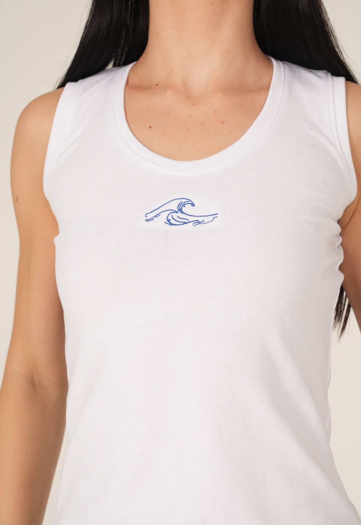 The Wave White Tank Top