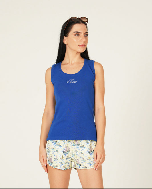 The Wave Blue Tank Top